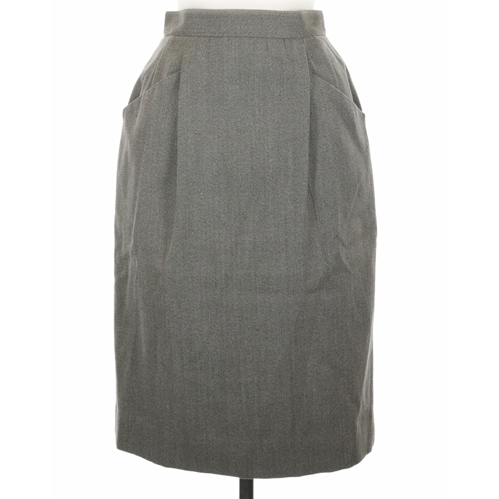 Abercrombie & Fitch Pencil Skirt Womens 8 Gray Excellent Vintage Wool Pleated